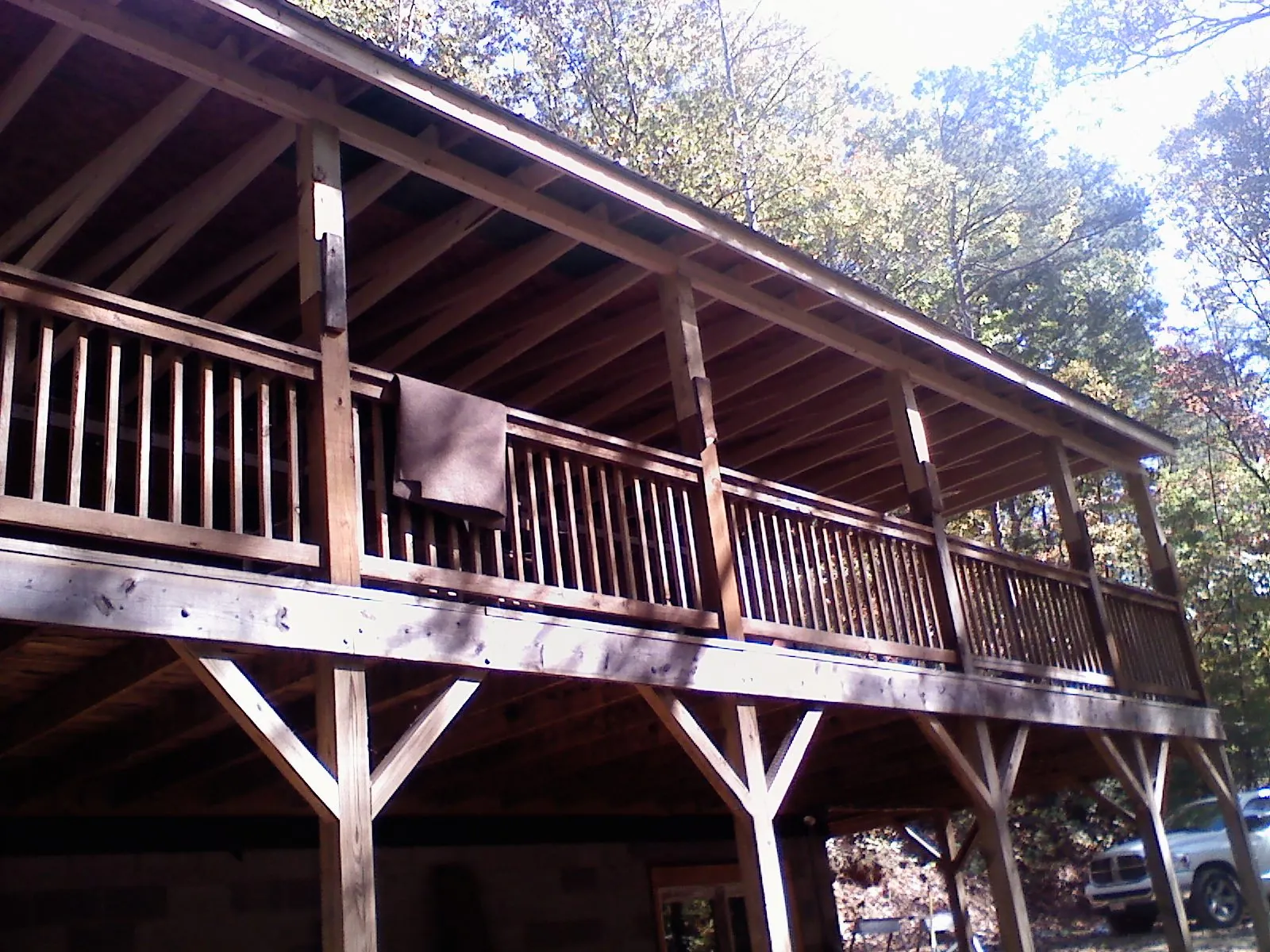 Timber framing under a new elevated porch and deck — Roof Leak Repair in Springs by Roofing Brothers